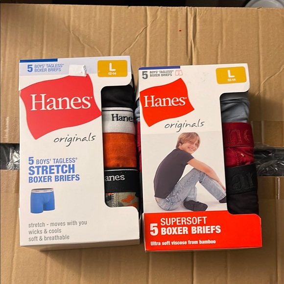 Hanes Other - 2X Hanes Boy's Boxer Briefs - Black, Red, Gray